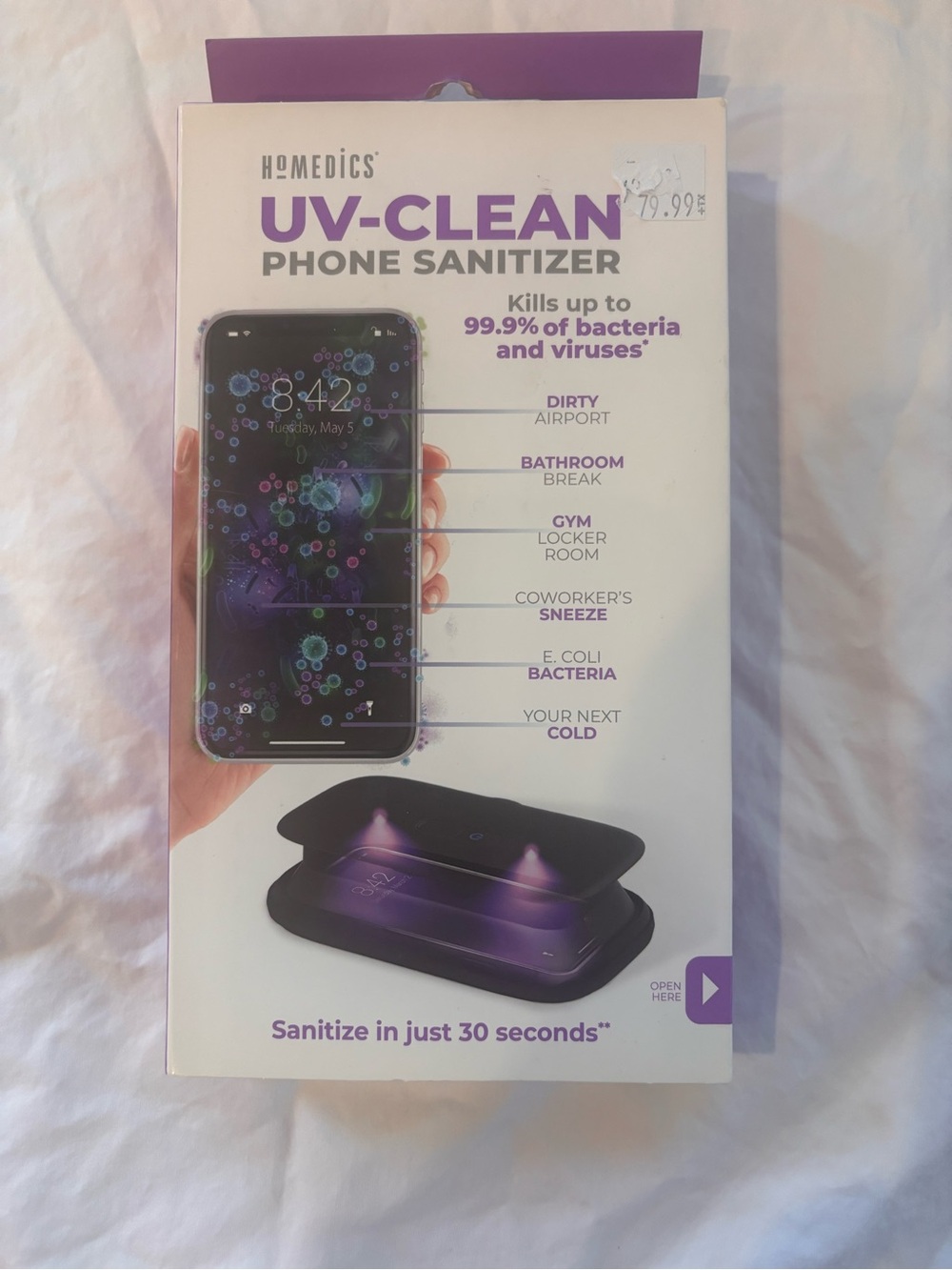 Homedics UV-Clean Phone Sanitizer - Purple and Black